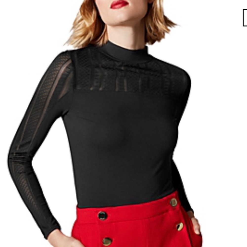 Karen Millen Pointelle inset Top  Size 8 NWT